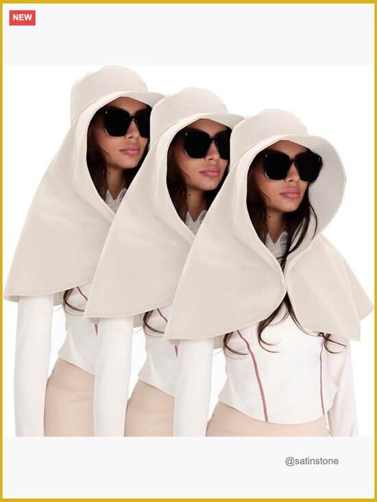 3 Pack Wide Brim Hats with Neck Flap UPF 50+ Sun Protection Fishing Hats main image 2